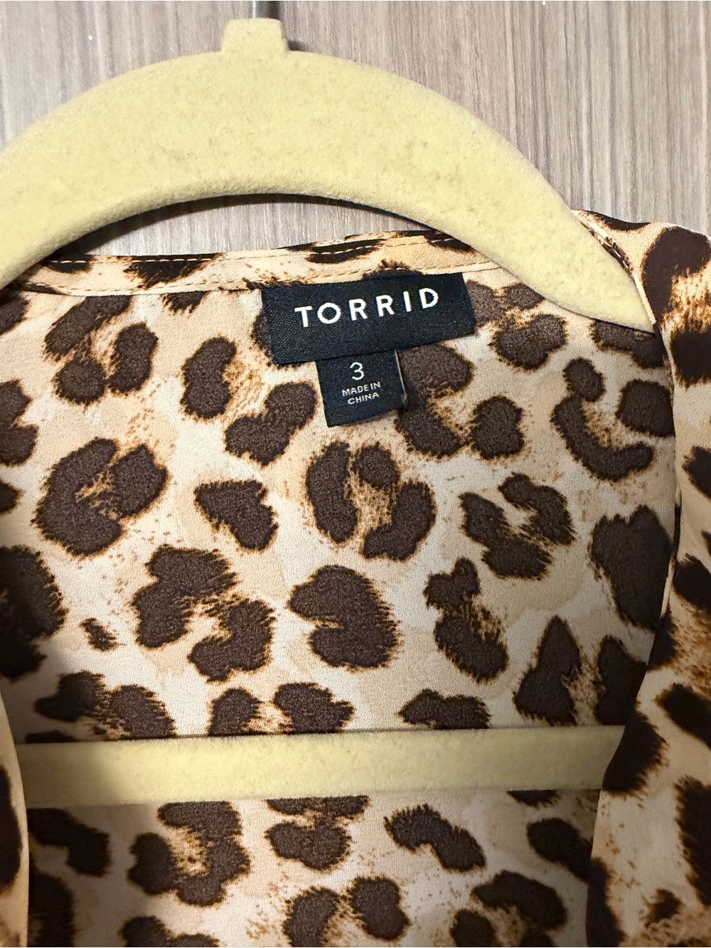 Leopard Ruffle Tie-Front Blouse - Beige/Brown - Picture 5 of 5